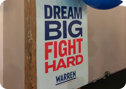 Dream Big Fight Hard sign in 2020